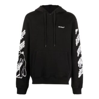 Versión de manga larga con capucha y cordón, estampado con el logotipo FW22, color negro