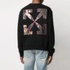Versión de manga larga con cuello redondo y estampado de Arrows de la colección Primavera-Verano 2021, color negro