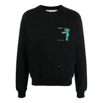 Versión de manga larga con cuello redondo y estampado de Arrows SS21, negro