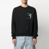 Versión de manga larga con cuello redondo y estampado de Arrows SS21, negro