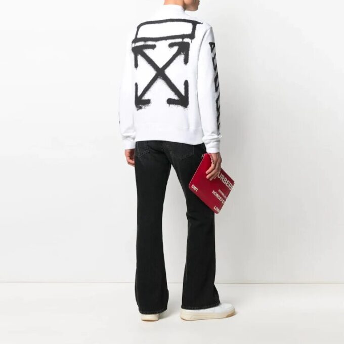 Versión de manga larga con cuello redondo y estampado de grafitis SS21 Blanco