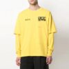 Versión de manga larga con estampado de letras casual, color amarillo