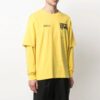 Versión de manga larga con estampado de letras casual, color amarillo