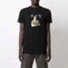 Versión de pantalones cortos y cuello redondo con estampado de dibujos animados, primavera-verano 2021, negro