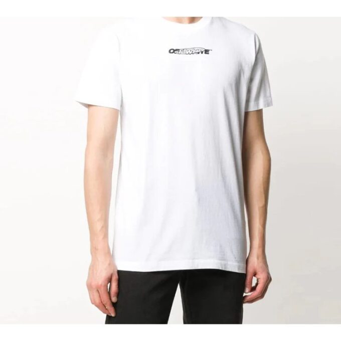 Versión estándar de manga corta con estampado en la espalda, color blanco