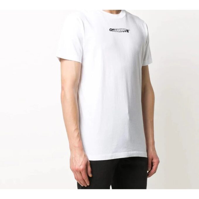 Versión estándar de manga corta con estampado en la espalda, color blanco