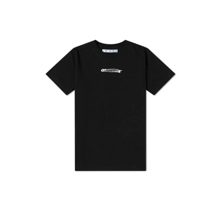 Versión estándar de manga corta con estampado en la espalda, color negro