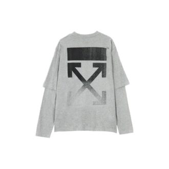 Versión estándar de manga larga con cuello redondo y estampado trasero con el logotipo de la temporada primavera-verano 2021, color gris