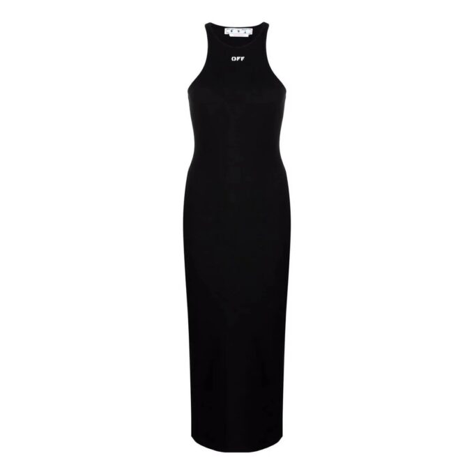 Vestido acanalado Off-White Off-Stamp «Negro»