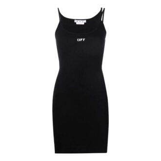 Vestido acanalado Off-White Off-Stamp «Negro»