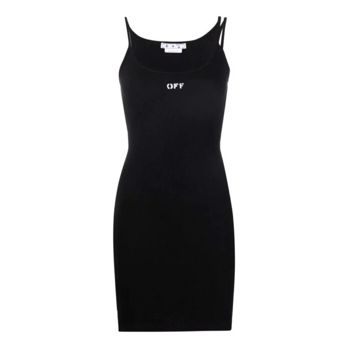 Vestido acanalado Off-White Off-Stamp «Negro»