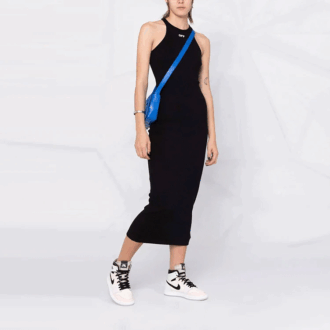 Vestido acanalado Off-White Off-Stamp «Negro»