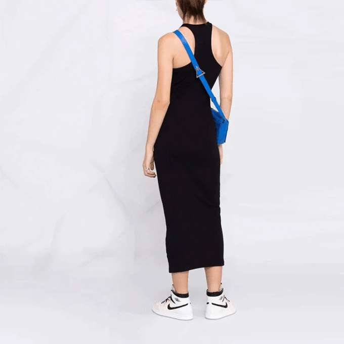 Vestido acanalado Off-White Off-Stamp «Negro»