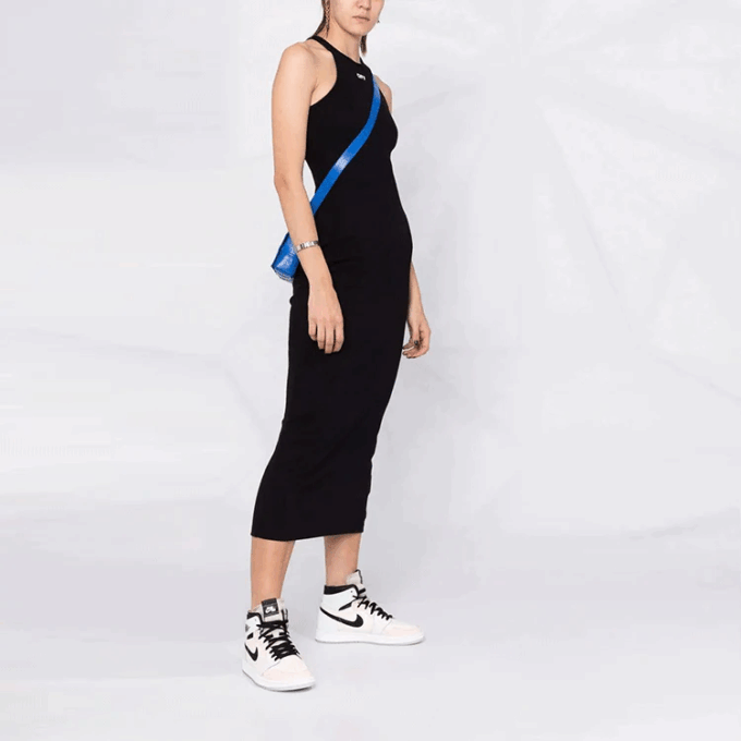 Vestido acanalado Off-White Off-Stamp «Negro»