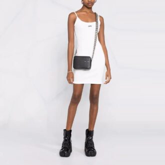 Vestido básico de canalé Off-White Off Stamp «Blanco»