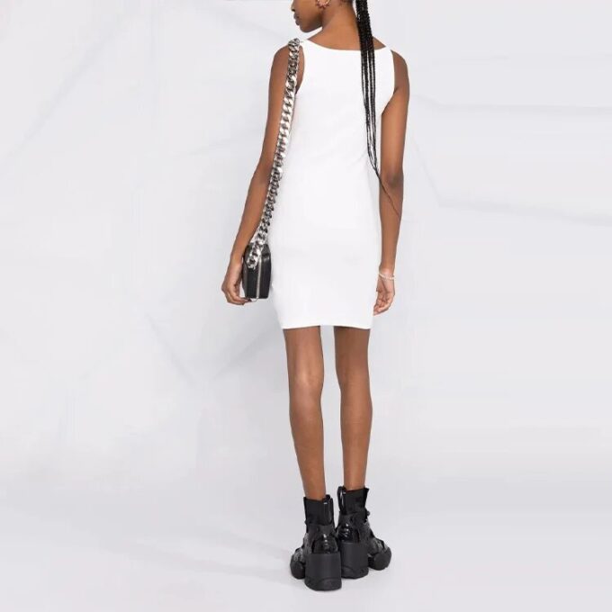 Vestido básico de canalé Off-White Off Stamp «Blanco»
