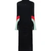 Vestido con inserciones de jersey ligero