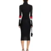 Vestido con inserciones de jersey ligero