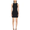 Vestido de remo acanalado OW X Swarovski