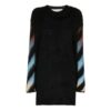 Vestido negro de punto con estampado Off-White