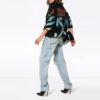 Vestido negro de punto con estampado Off-White