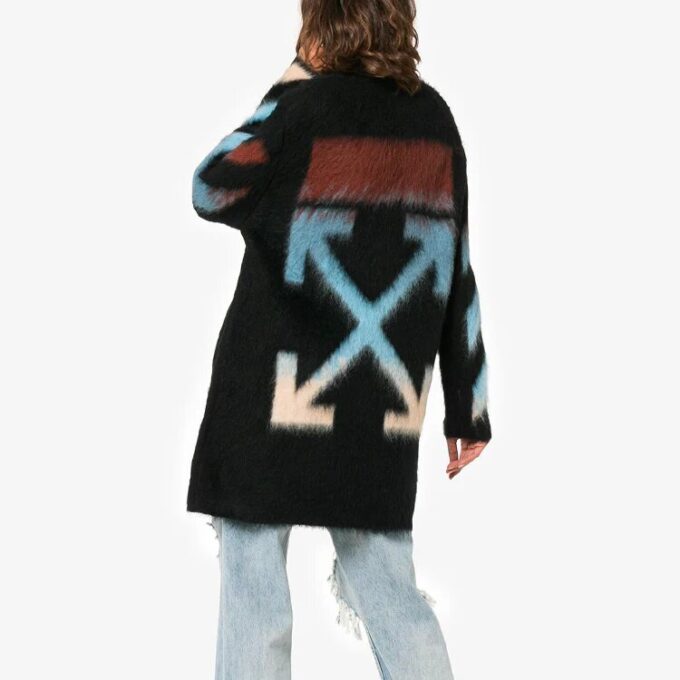 Vestido negro de punto con estampado Off-White
