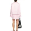 Vestido pijama New Roxy de satén jacquard Off-White en color blanco roto