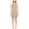 Vestido redondo acanalado con estampado «Spray Off Stamp»