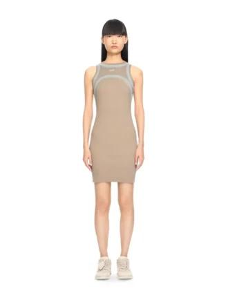 Vestido redondo acanalado con estampado «Spray Off Stamp»
