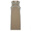 Vestido redondo acanalado con estampado «Spray Off Stamp»