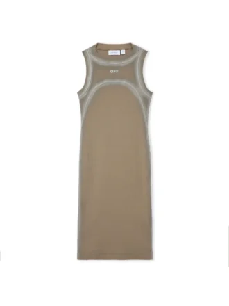 Vestido redondo acanalado con estampado «Spray Off Stamp»