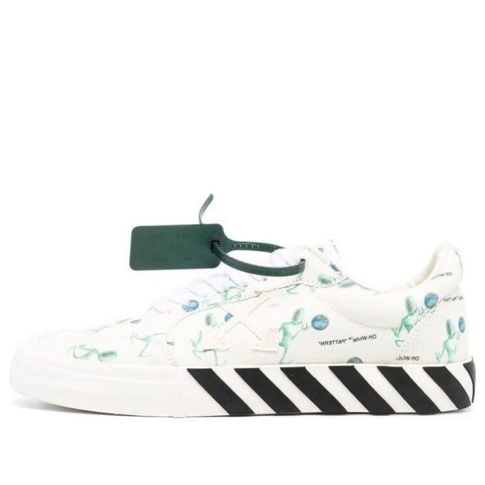 Vulc Low Canvas Alien Logo Applique «Blanco Verde Negro»