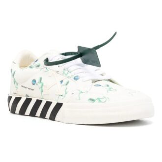 Vulc Low Canvas Alien Logo Applique «Blanco Verde Negro»