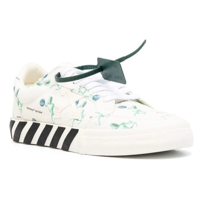 Vulc Low Canvas Alien Logo Applique «Blanco Verde Negro»