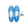Vulcanized leather trainers with low shaft «Blue White Green»
