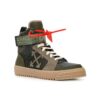 Zapatillas altas de piel y ante con paneles industriales Verde militar