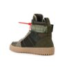 Zapatillas altas de piel y ante con paneles industriales Verde militar