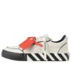 Zapatillas bajas de cuero Vulcanized con contorno «Blanco, negro y naranja»