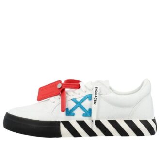 Zapatillas bajas de lona Vulcanized «Blanco, azul, negro y rojo»
