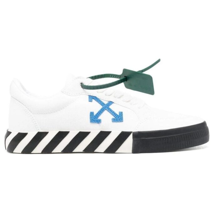 Zapatillas bajas de lona Vulcanized «Blanco, negro, azul y naranja»