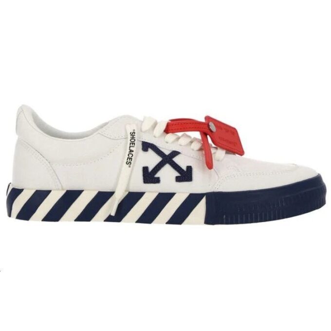 Zapatillas bajas de lona Vulcanized «Blanco, negro y rojo»