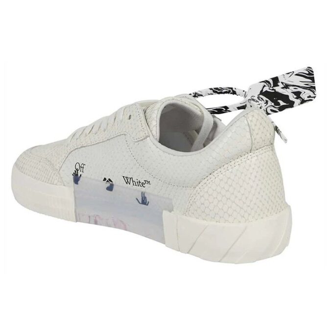 Zapatillas bajas de piel de becerro Vulcanized «Blanco Negro»