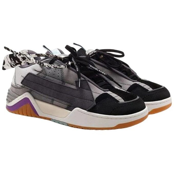 Zapatillas bajas de skate con paneles Arrow «Negro Gris Marrón»