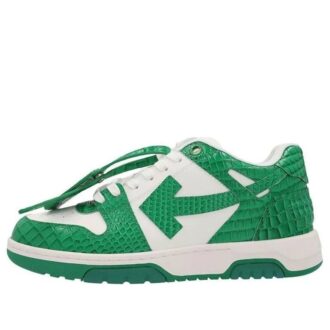 Zapatillas bajas Out Of Office con estampado de cocodrilo «Green White»