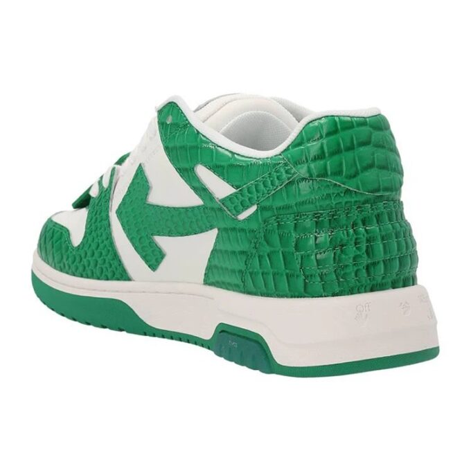 Zapatillas bajas Out Of Office con estampado de cocodrilo «Green White»
