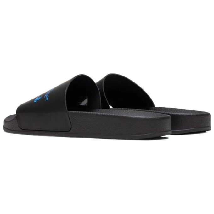 Zapatillas de casa informales con estampado de logotipo «Negro Azul»