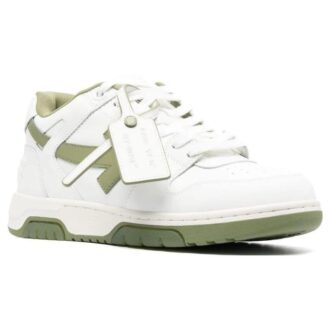 Zapatillas de cuero Out Of Office «Blanco Verde Oliva»