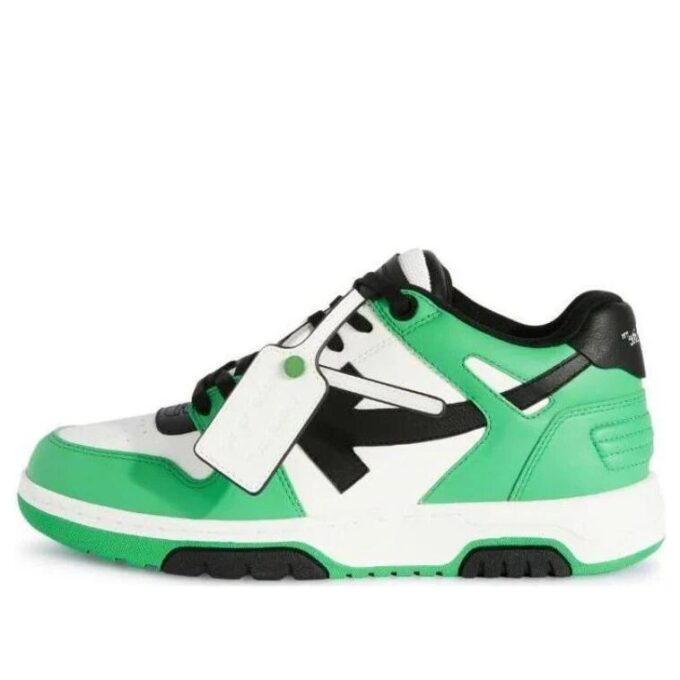 Zapatillas de cuero Out Of Office «Verde neón, negro y blanco»