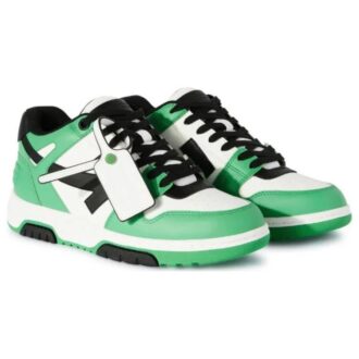 Zapatillas de cuero Out Of Office «Verde neón, negro y blanco»