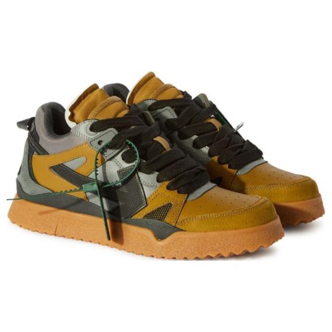 Zapatillas de lona de caña media Sponge «Amarillo Gris»